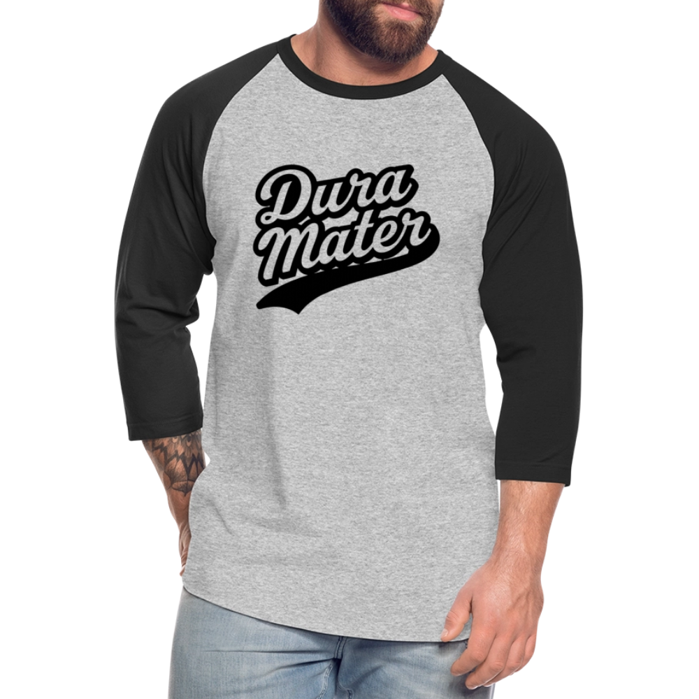 Dura Mater Baseball Tee - heather gray/black