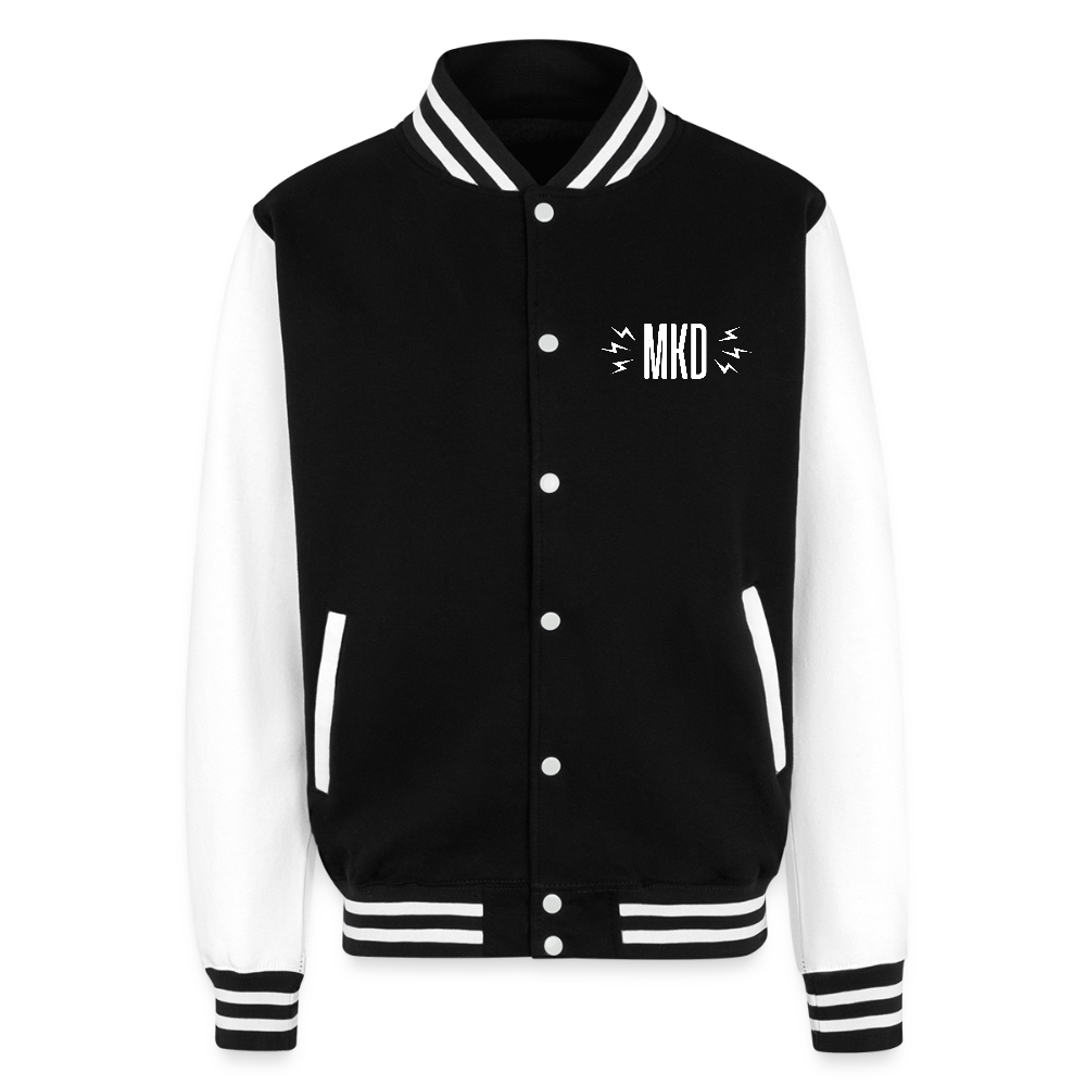 Mother Knows Death Heavyweight Letterman Jacket - black/white