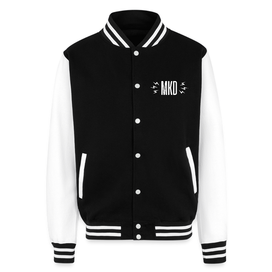 Mother Knows Death Heavyweight Letterman Jacket - black/white